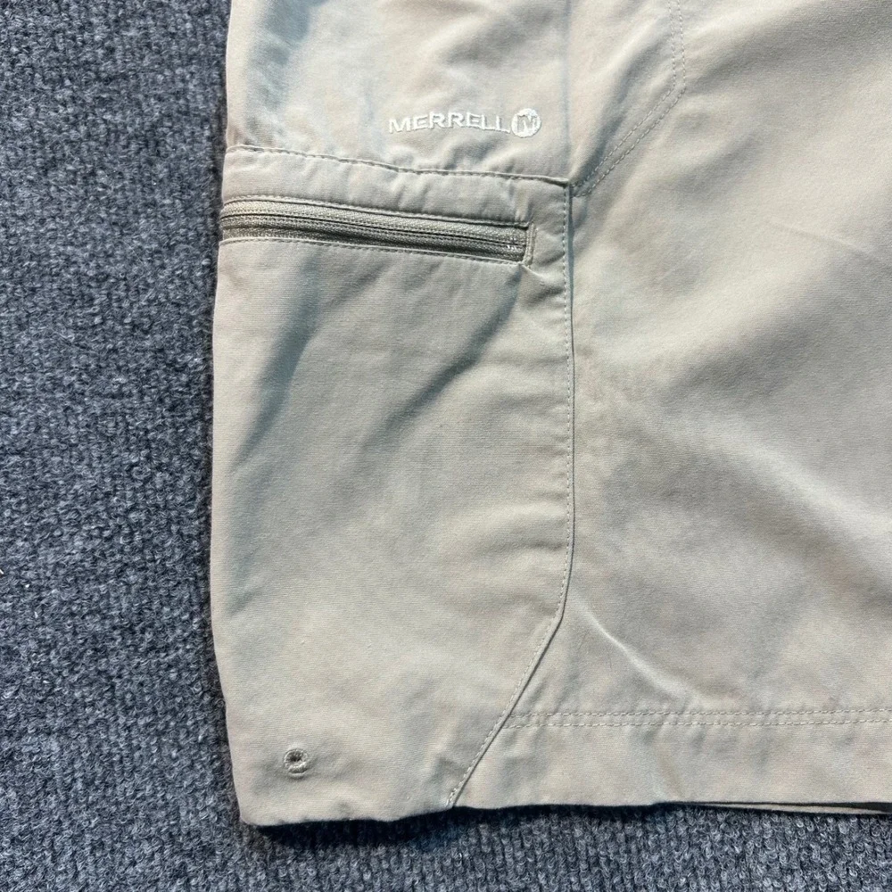 Merrell Mens XXL Opti-Wick Hiking Shorts Khaki Tan UPF 50+ Belted Cargo Outdoor